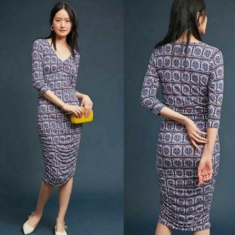 Anthropologie Moulinette Soeurs Medea dress XS blue print